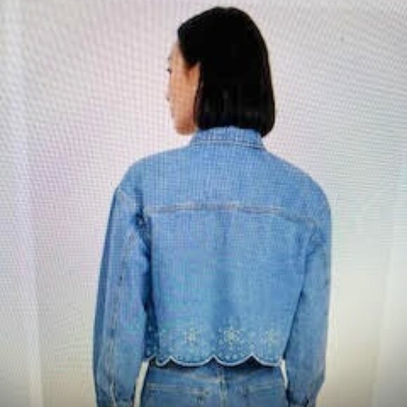 Eyelet Denim Jacket - Picture 1 of 2